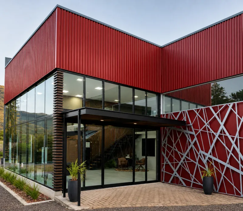 Fachada da fábrica e showroom Metaltec em Arroio Trinta